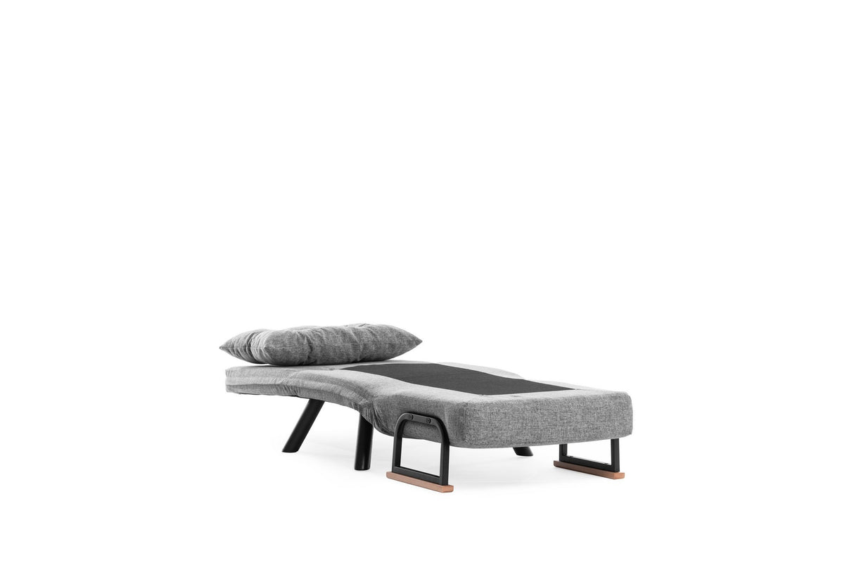 Fauteuils - Scandinavische slaapfauteuil Grijs gemêleerde stof Sando - Dimehouse