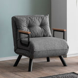 Fauteuils - Scandinavische slaapfauteuil Grijs gemêleerde stof Sando - Dimehouse