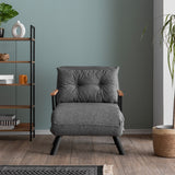 Fauteuils - Scandinavische slaapfauteuil Grijs gemêleerde stof Sando - Dimehouse