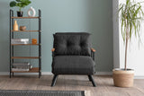Fauteuils - Scandinavische slaapfauteuil Antraciet gemêleerde stof Sando - Dimehouse
