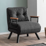 Fauteuils - Scandinavische slaapfauteuil Antraciet gemêleerde stof Sando - Dimehouse