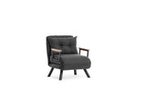 Fauteuils - Scandinavische slaapfauteuil Antraciet gemêleerde stof Sando - Dimehouse