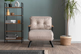 Skandinavisk sovelænestol Taupe stof linned look Sando