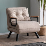Skandinavisk sovelænestol Taupe stof linned look Sando