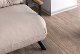 Skandinavisk sovelænestol Taupe stof linned look Sando