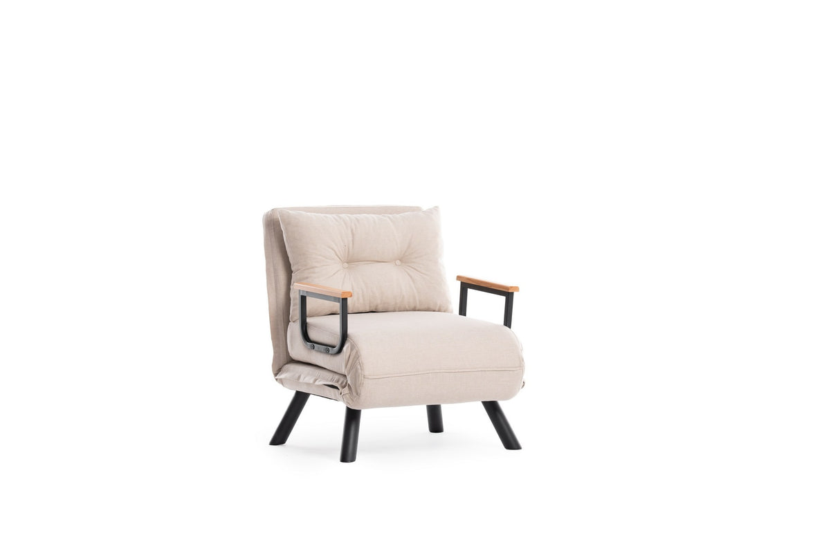 Skandinavisk sovelænestol Taupe stof linned look Sando