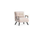 Skandinavisk sovelænestol Taupe stof linned look Sando