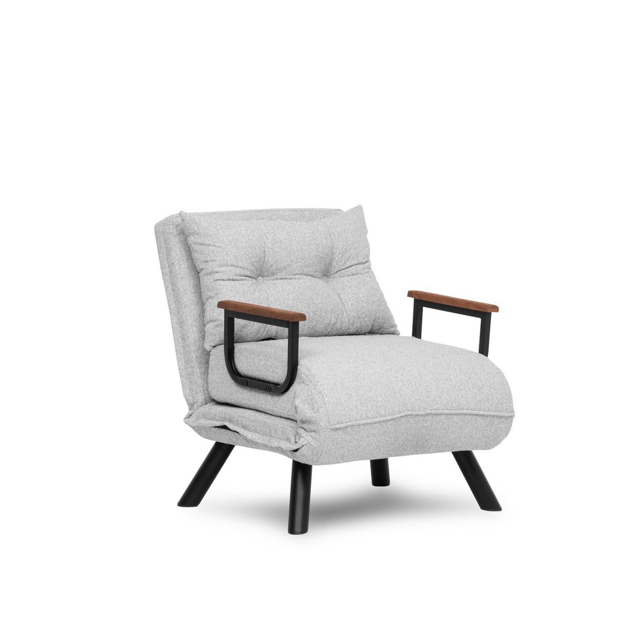 Fauteuils - Scandinavische slaapfauteuil Grijs teddystof Sando - Dimehouse