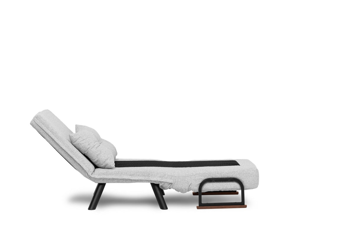 Fauteuils - Scandinavische slaapfauteuil Grijs teddystof Sando - Dimehouse