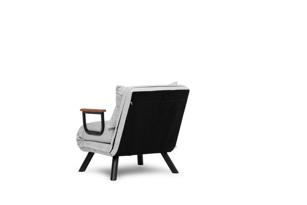 Fauteuils - Scandinavische slaapfauteuil Grijs teddystof Sando - Dimehouse