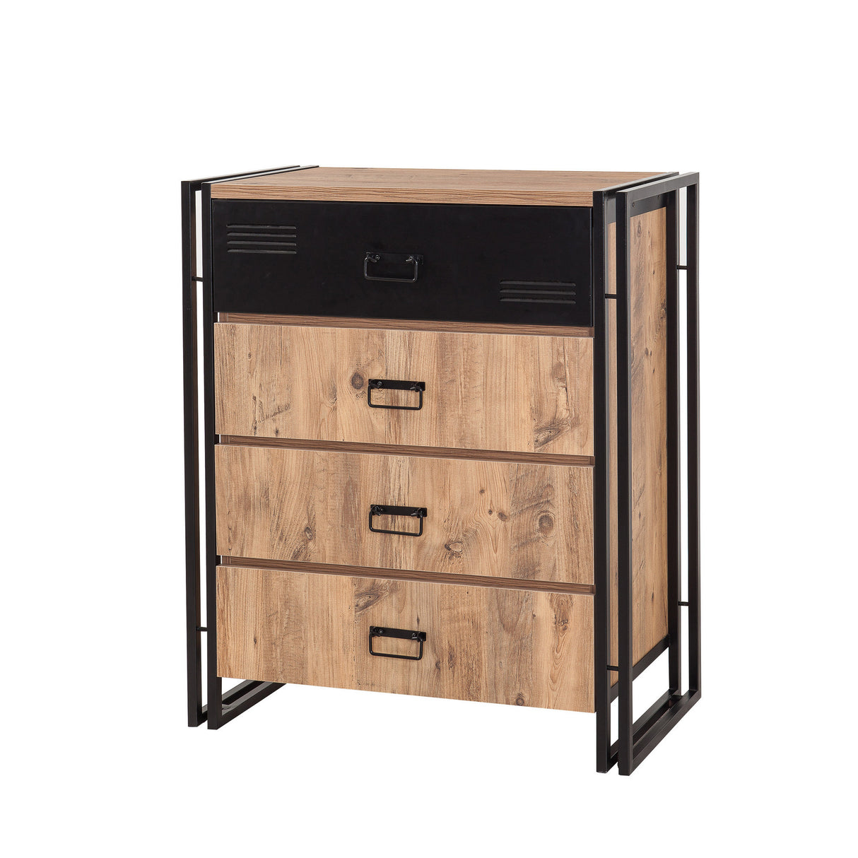 Kommode Cosmo Atlantic Pine Black Melamin