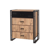 Kommode Cosmo Atlantic Pine Black Melamin
