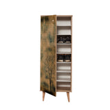 Schoenenkasten - Schoenenkast Filinta Sonoma Eik Boom Melamine 50x135x38 cm - Dimehouse
