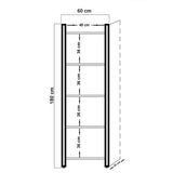 Industriel reol fyrretræ melamin sort metal Cosmo 60x180x35 cm
