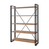 Industriel reol fyrretræ melamin sort metal Cosmo 130x180x35 cm