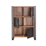 Industriskab fyrretræ melamin sort metal Cosmo 89x127x35 cm