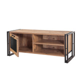 TV Meubels - TV Meubel Arcas Atlantisch Dennenhout Zwart Melamine 130x50x45 cm - Dimehouse