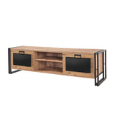 TV Meubels - TV Meubel Arcas Atlantisch Dennenhout Zwart Melamine 180x50x45 cm - Dimehouse