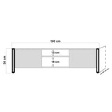 TV Meubels - TV Meubel Arcas Atlantisch Dennenhout Zwart Melamine 180x50x45 cm - Dimehouse
