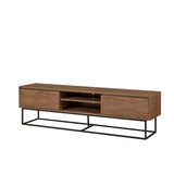 TV Meubels - TV Meubel Rodez Walnoot Zwart Melamine 180x50x40 cm - Dimehouse