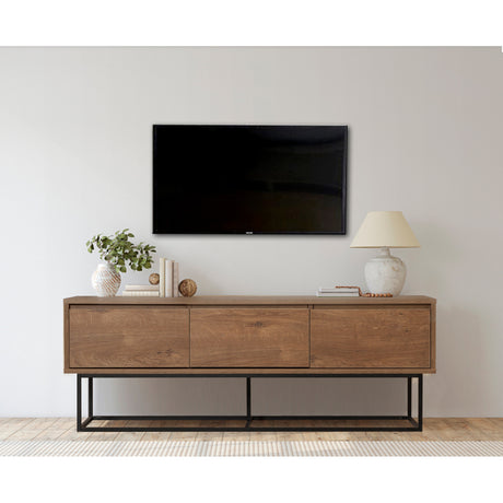 TV Meubels - TV Meubel Milo Walnoot Zwart Melamine 140x50x40 cm - Dimehouse