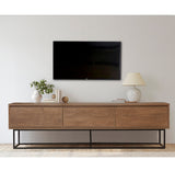 TV Møbel Milo Valnød Sort Melamin 180x50x40 cm