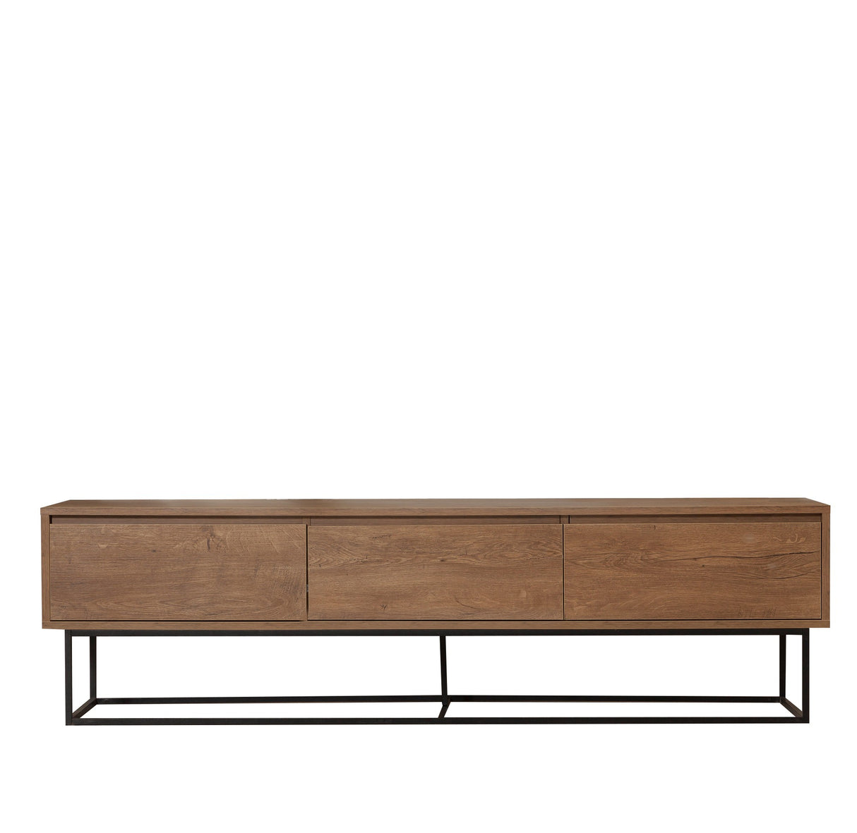 TV Møbel Milo Valnød Sort Melamin 180x50x40 cm