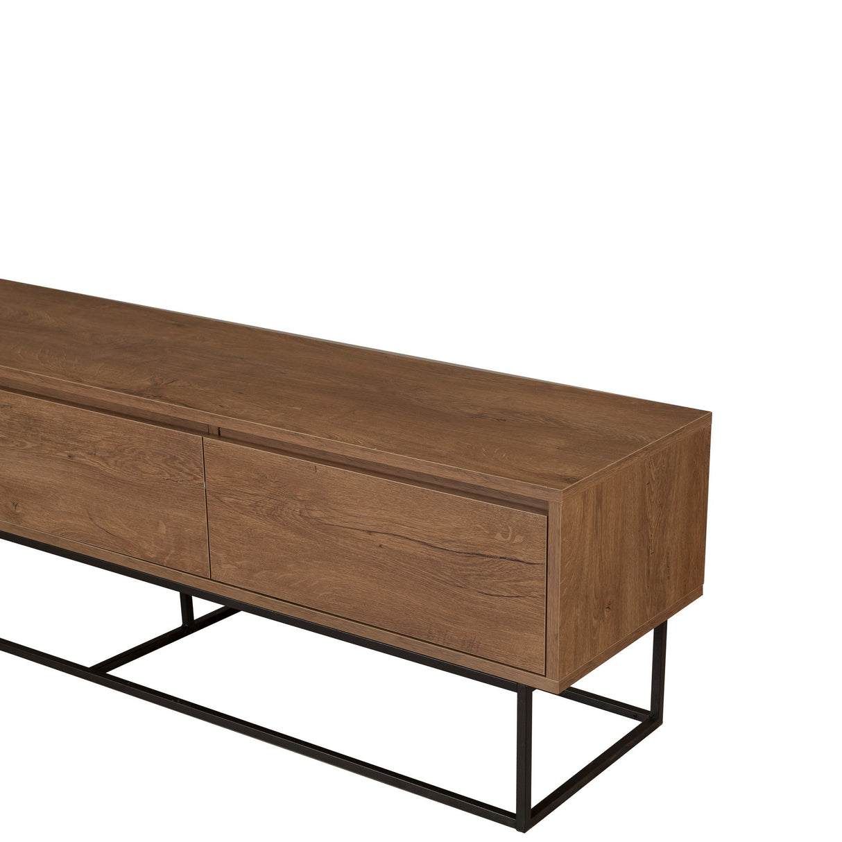TV Møbel Milo Valnød Sort Melamin 180x50x40 cm