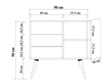 Ladekasten - Ladekast Verybox Sonoma Eik Melamine 90x90x40 cm - Dimehouse