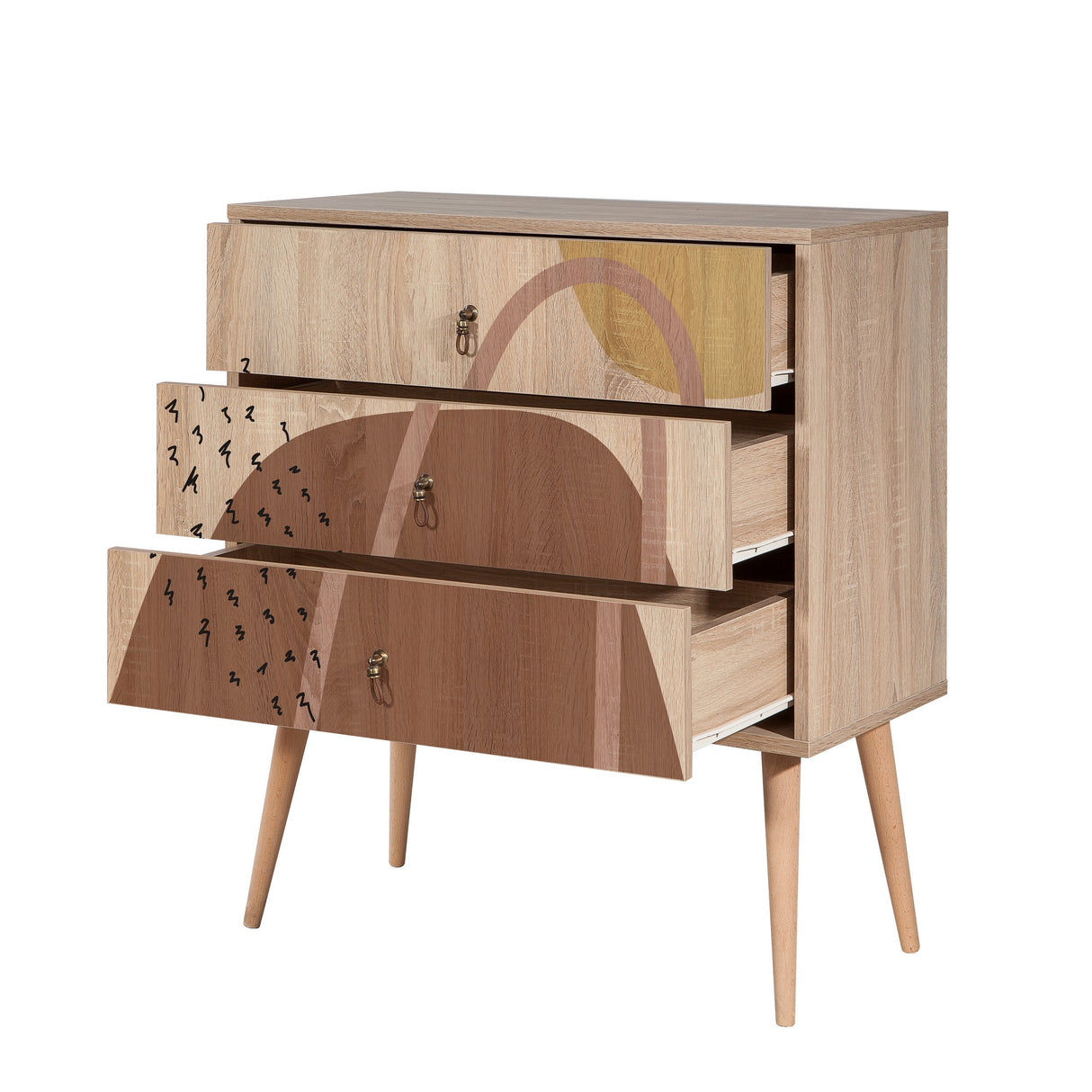 Ladekasten - Ladekast City Trio Multicolor Melamine 80x89x40 cm - Dimehouse