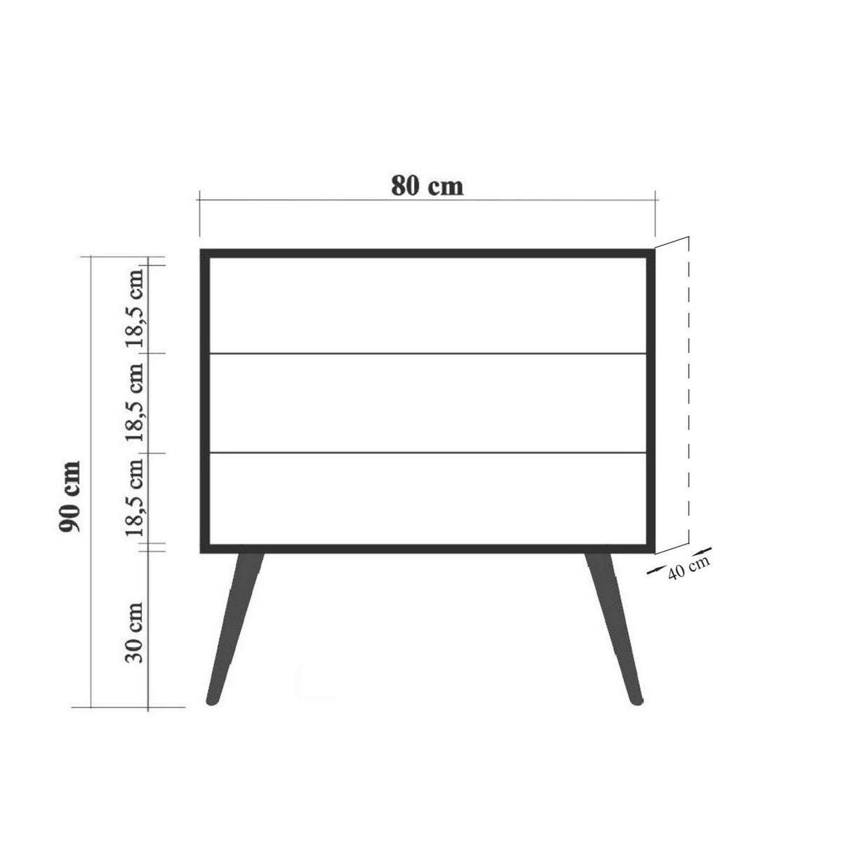 Ladekasten - Ladekast City Trio Multicolor Melamine 80x89x40 cm - Dimehouse