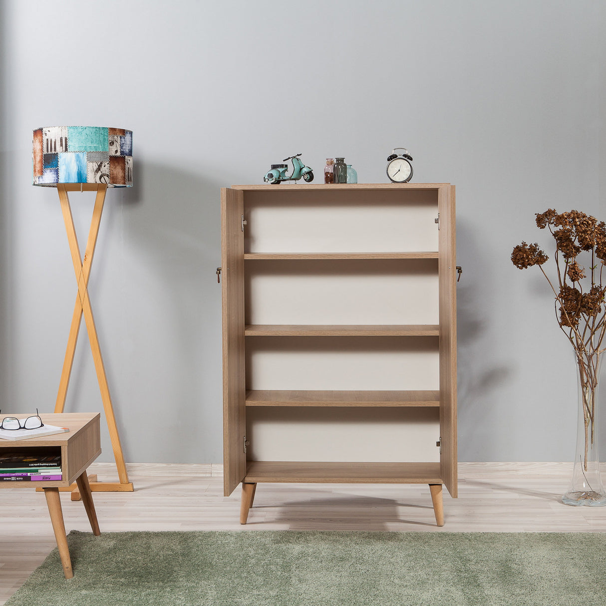 Vægskab Multibox Sonoma Eg Melamin 80x127x36 cm