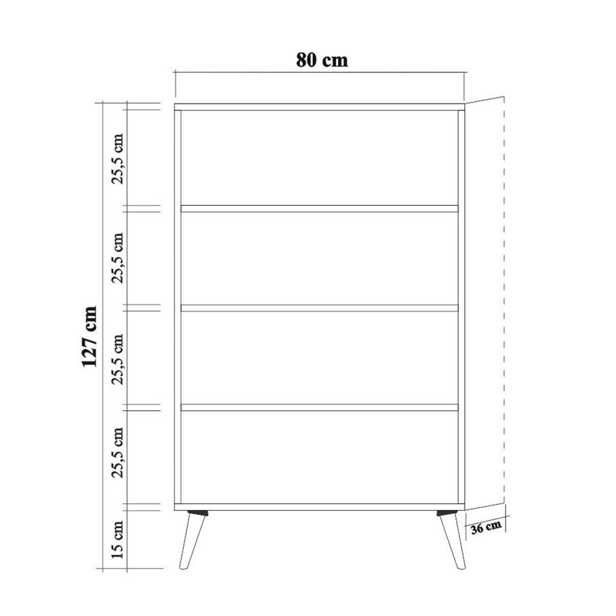 Vægskab Multibox Sonoma Eg Melamin 80x127x36 cm