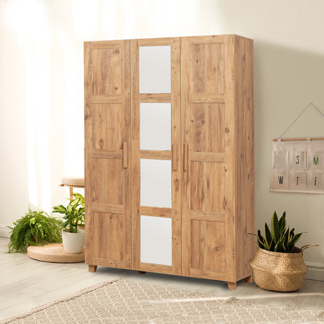 Kledingkasten - Kledingkast Hedera Atlantisch Dennenhout Melamine 120x189x48 cm - Dimehouse