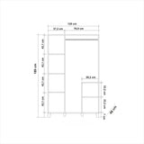 Kledingkasten - Kledingkast Hedera Atlantisch Dennenhout Melamine 120x189x48 cm - Dimehouse