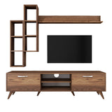 TV Meubels - TV Meubel Set Iona Walnoot Melamine 180x48,6x35 cm - Dimehouse