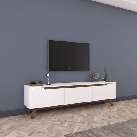 TV-møbel Osiris Hvid Mørk Valnød Melamin 180x48,6x35 cm