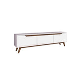 TV Meubels - TV Meubel Osiris Wit Donker Walnoot Melamine 180x48,6x35 cm - Dimehouse