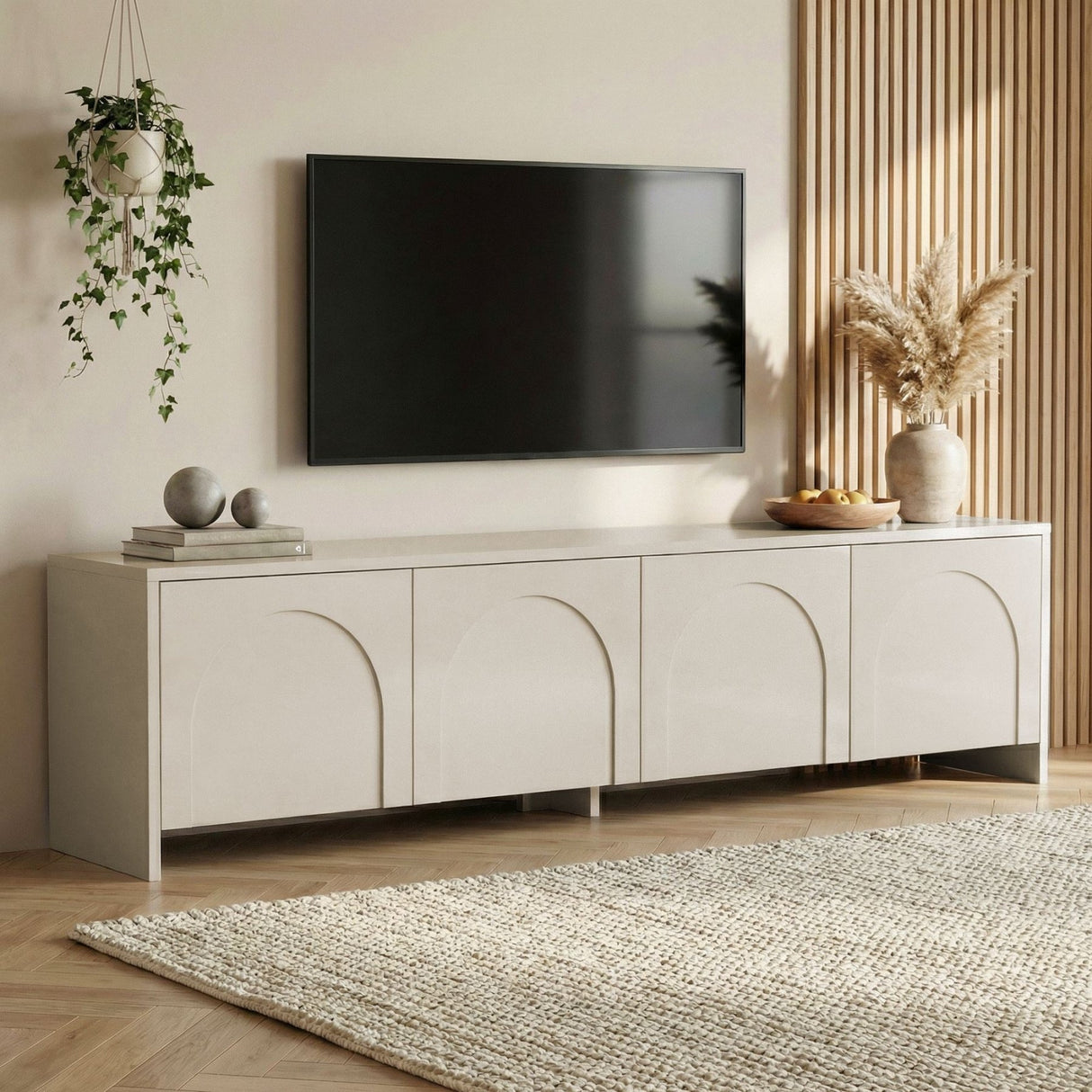 Aurelia TV-skab creme 180 cm Melaminbelagt træ