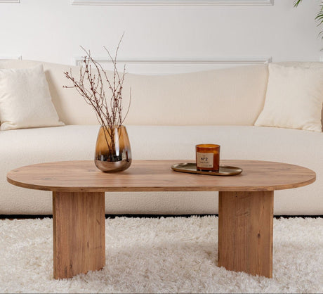 Ovale Salontafel Atlantisch Dennenhout look Sabla - 119x60