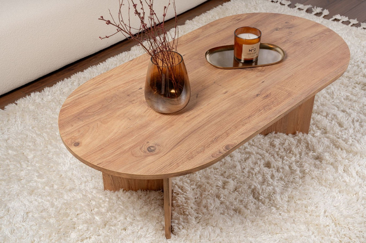 Ovale Salontafel Atlantisch Dennenhout look Sabla - 119x60