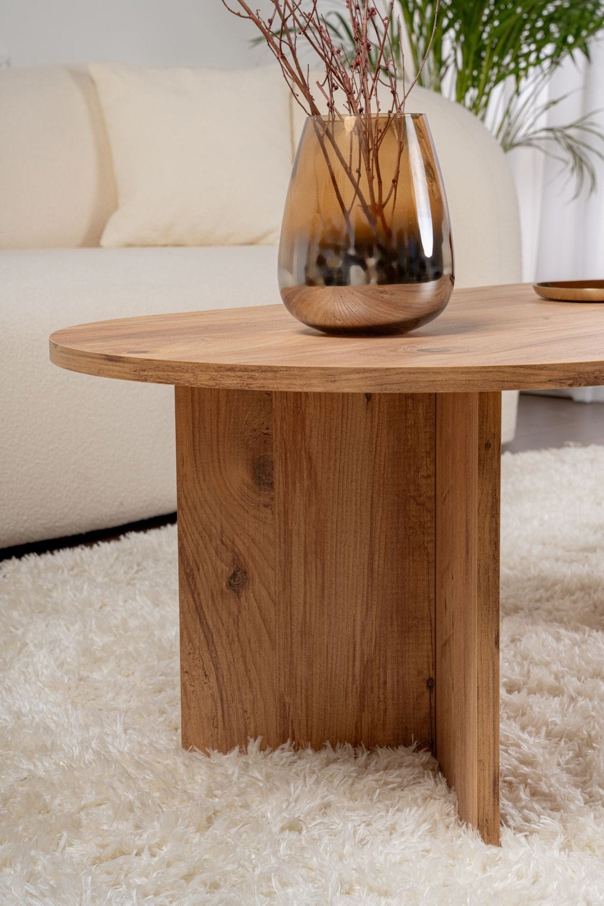 Ovale Salontafel Atlantisch Dennenhout look Sabla - 119x60
