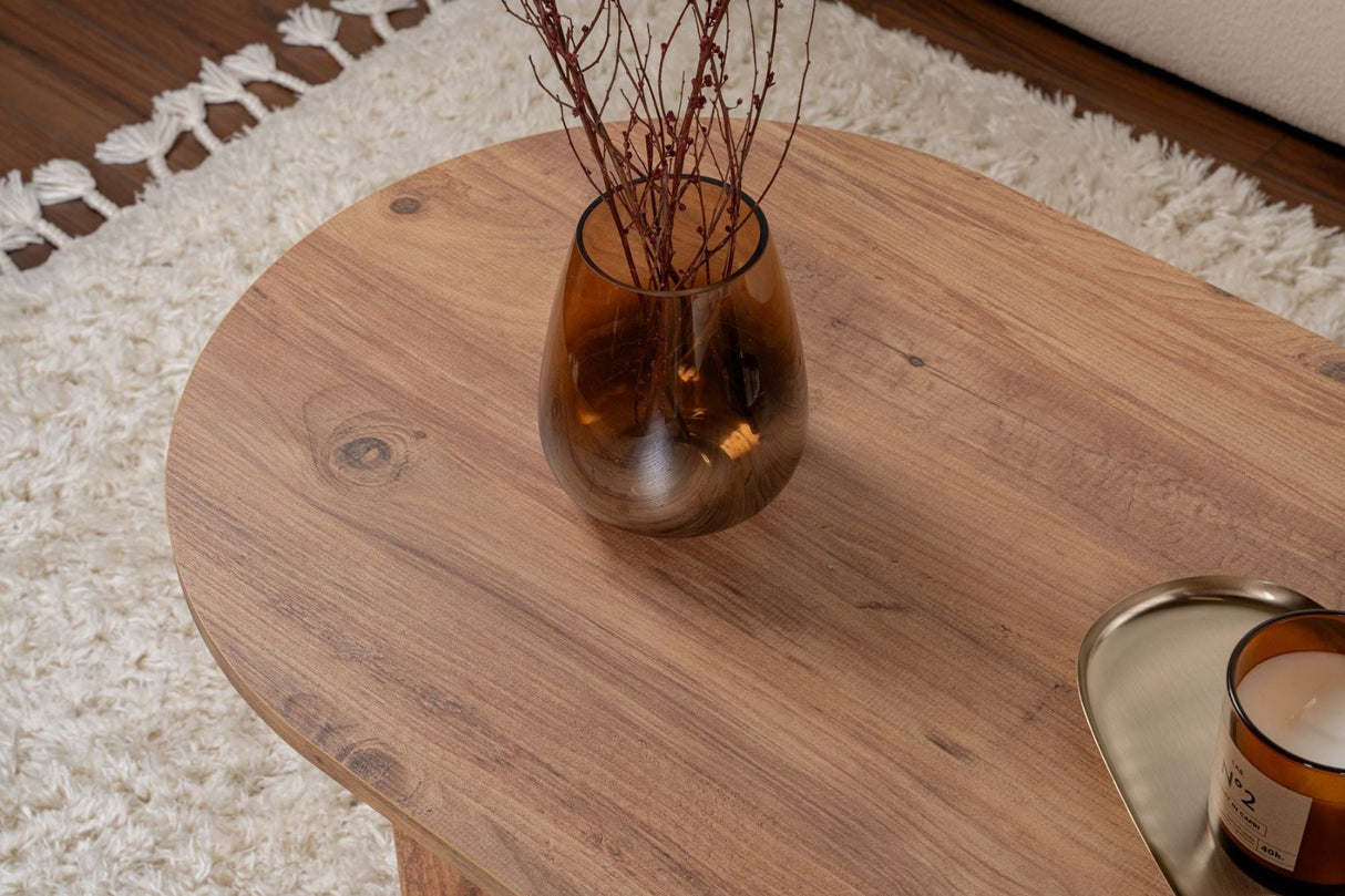 Ovale Salontafel Atlantisch Dennenhout look Sabla - 119x60