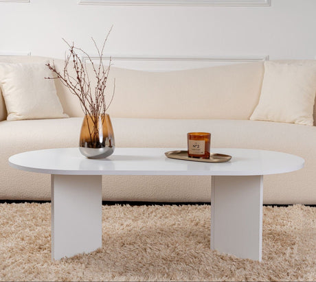 Ovale Salontafel Sapphire Wit Sabla - 119x60