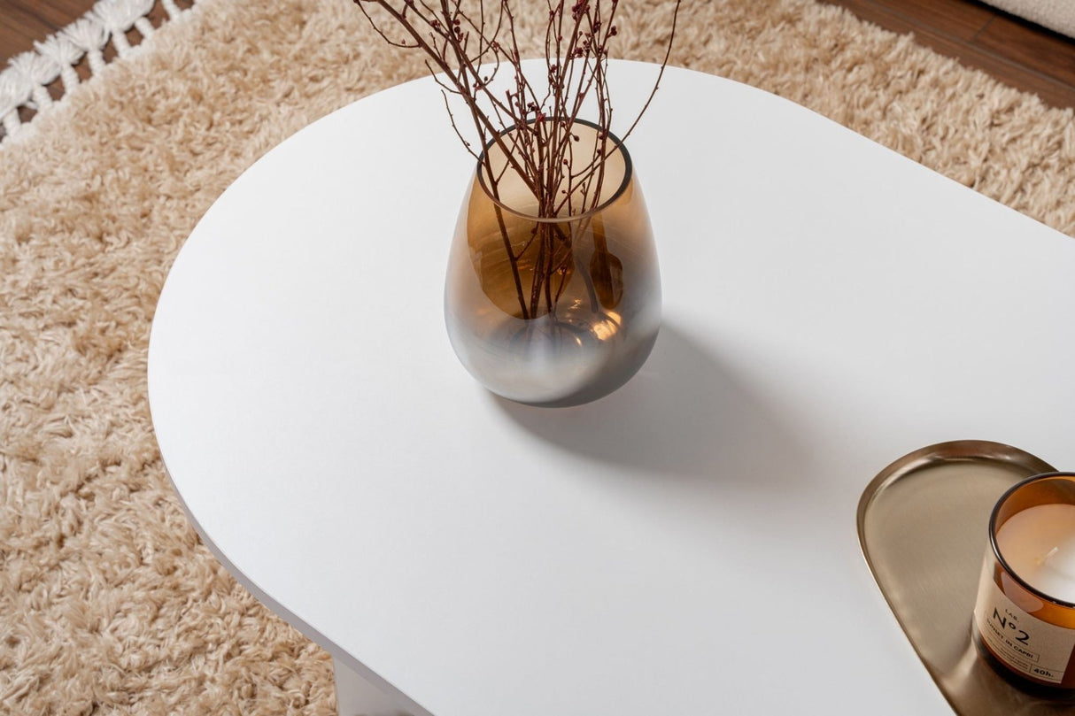 Ovale Salontafel Sapphire Wit Sabla - 119x60