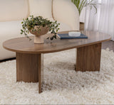 Oval Sofabord Valnød Look Sabla - 119x60 