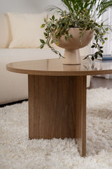 Oval Sofabord Valnød Look Sabla - 119x60 