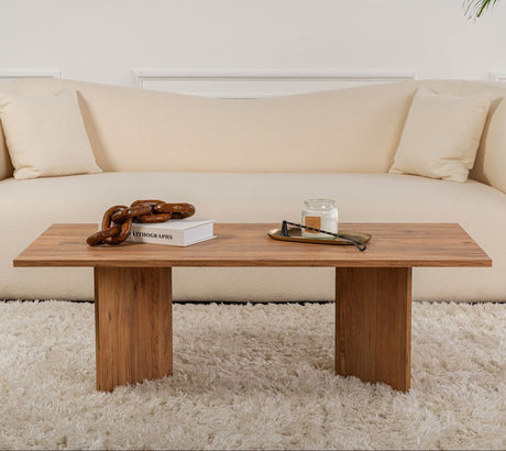 Rechthoekige Salontafel Siban Atlantisch Dennenhout look - 119x60 cm