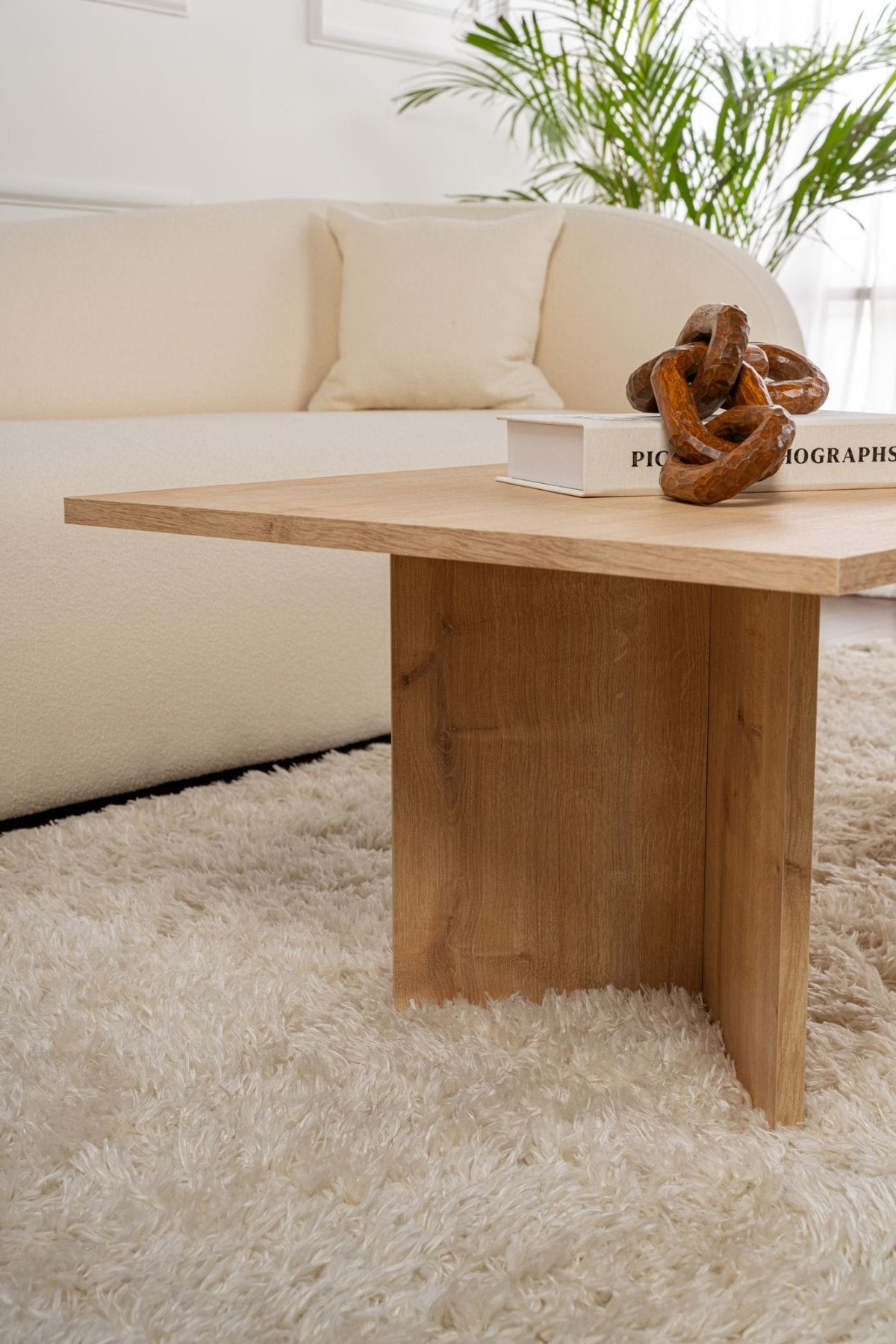 Rechthoekige Salontafel Siban Sapphire Eikenhout look - 119x60 cm