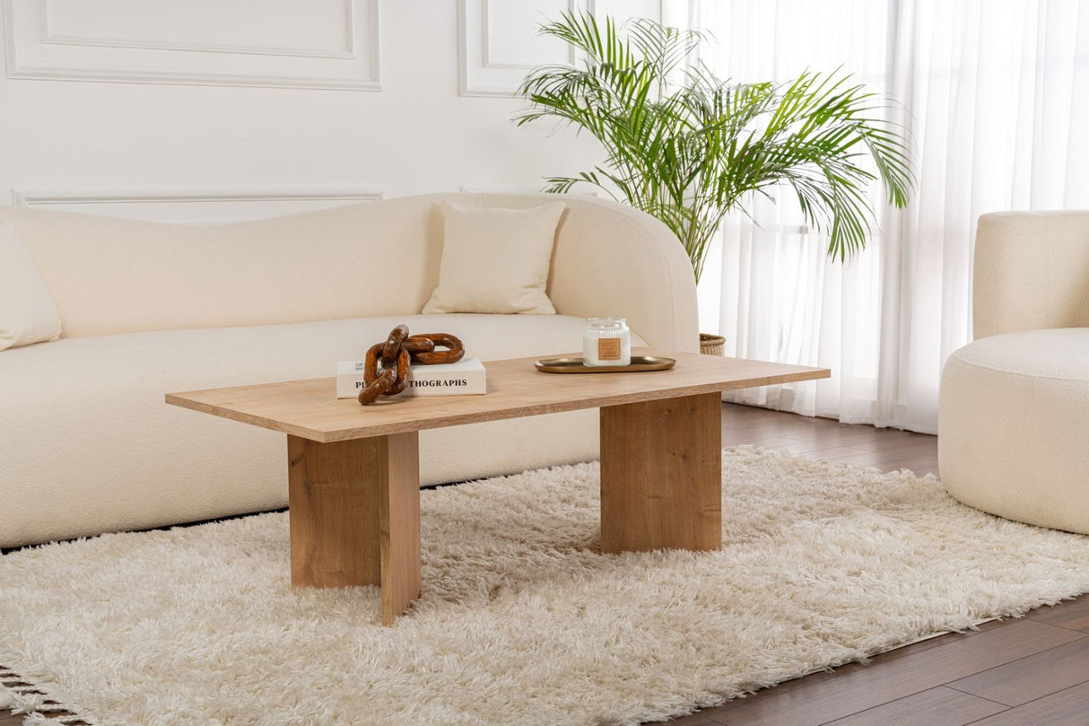 Rechthoekige Salontafel Siban Sapphire Eikenhout look - 119x60 cm